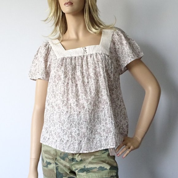 Lucky Brand Tops - NWT Lucky Brand Square Neck Flutter Top